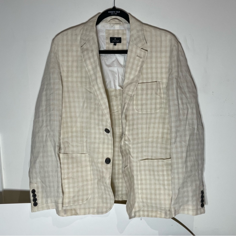 Paul Smith Cream linen Checkered Blazer